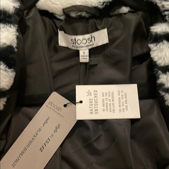 Stoosh Zebra Print Faux Fur Coat - Picture 3 of 7